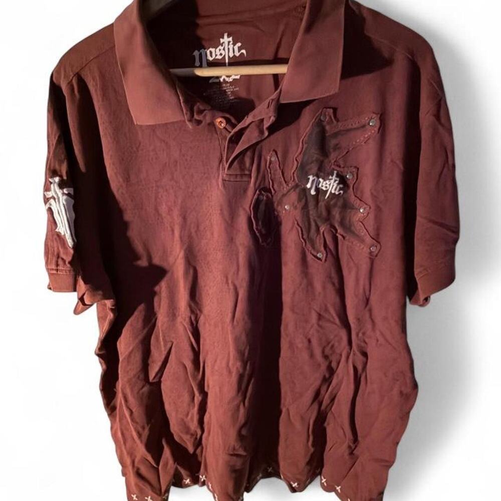 Nostic brown cotton polo shirt